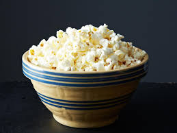 Vintage bowl filled with popcorn
