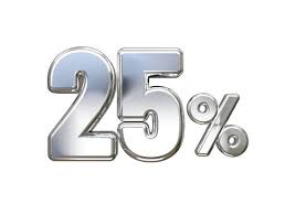 Silver 25% off sign