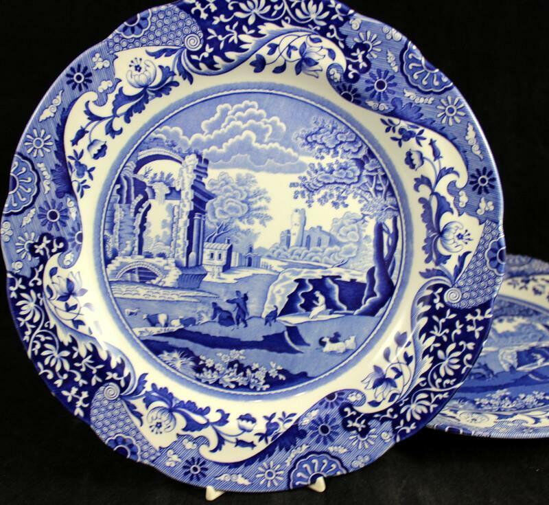 Blue and white dinner plate