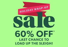 Red and green 60% off holiday sale sign