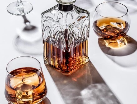 Brandy decanter with glasses