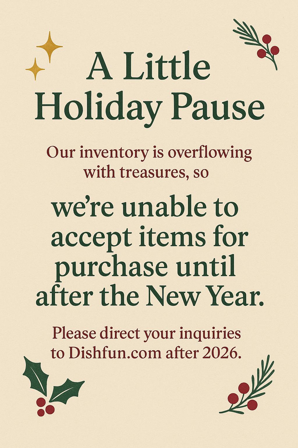 Dishfunctional buying hold sign