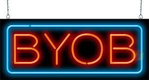 Neon BYOB sign