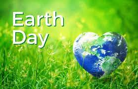 Earth Day poster with heart-shaped earth