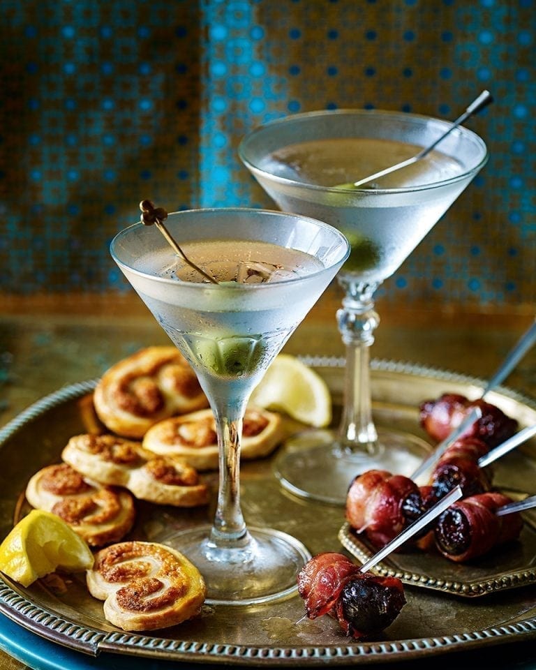 Martinis on a dessert tray