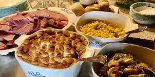 Potlock with vintage corelle