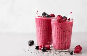 Berry smoothies in glasses