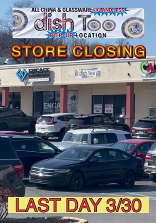 Store closing photo showing storefront